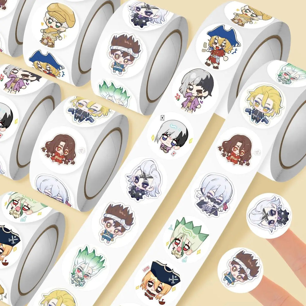 500Pc/Roll Anime Dr.STONE Ishigami Senkuu Stickers For DIY Laptop Envelope Scrapbook Car Motorcycle Decal Gift