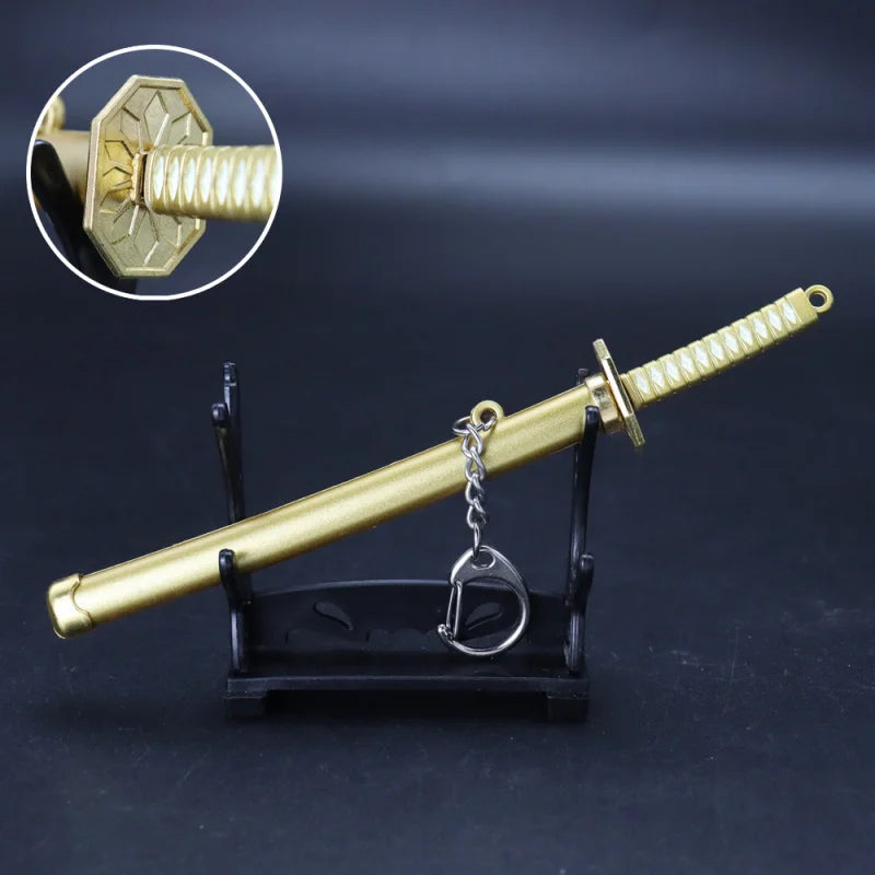 Mini Roronoa Zoro Samurai Sword Keychain Anime Scabbard Key Ring