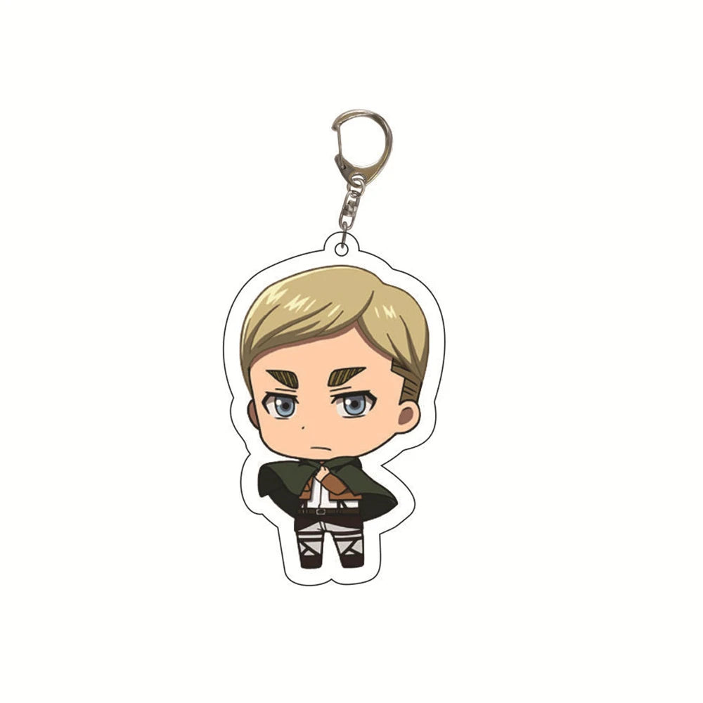 Anime Attack of The Giants Levi Ackerman Allen Yeager Keychain Pendant Role Playing Double Sided Acrylic Keychain KeyringJewelry