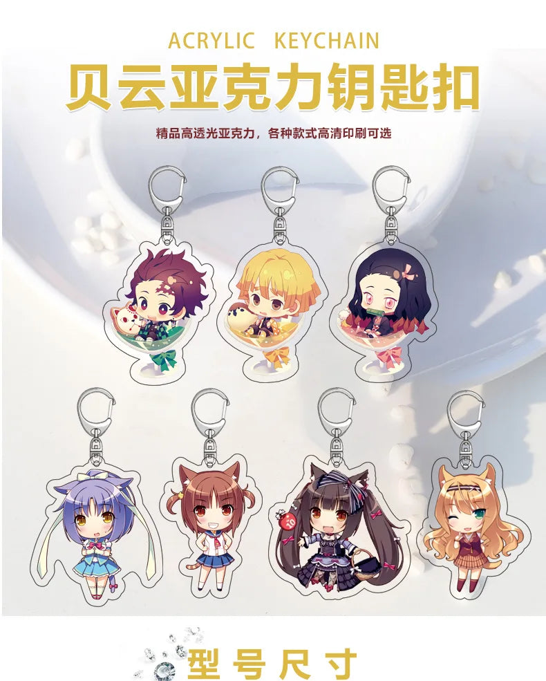 Demon Slayer Kimetsu no Yaiba Tanjiro Kamado Nezuko Acrylic Keychain Pendant Anime Merchandise Custom Wholesale In Stock Bulk