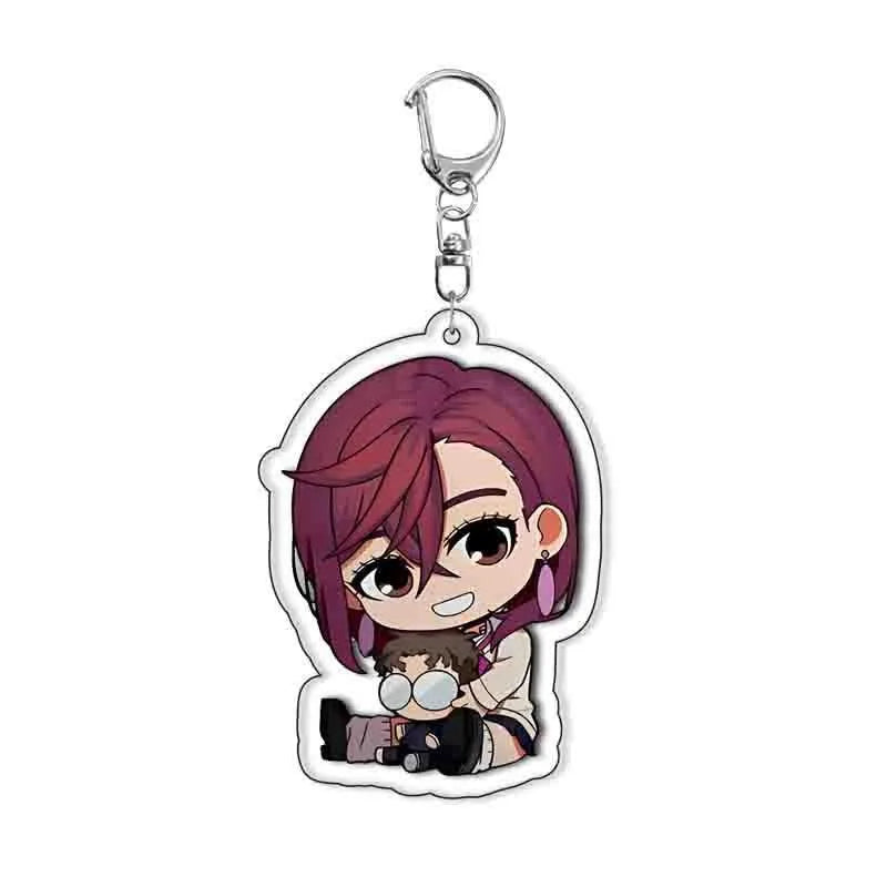 6pcs/set Anime DAN DA DAN Keychain Man Key Chain for Accessories Cute Bag Pendant Key Ring Acrylic Cartoon for Friends wholesale