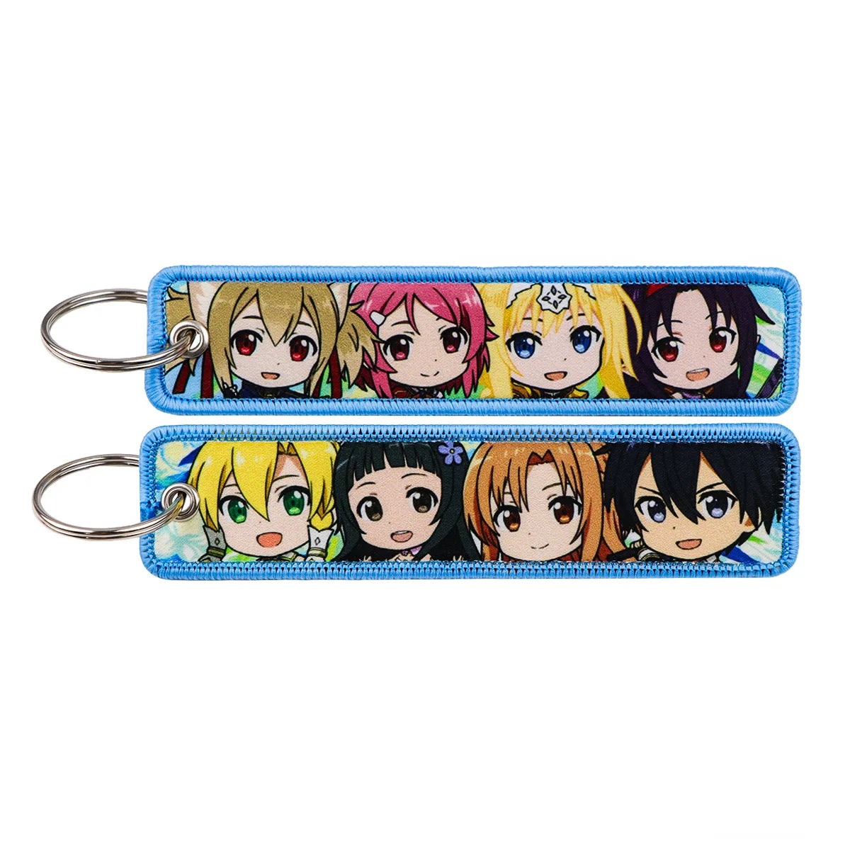 Popular Anime Key Tag Cool Embroidery Keychains Motorcycles Chibi Characters Keychains Adorn Key Ring Accessories Fans Gifts 1pc