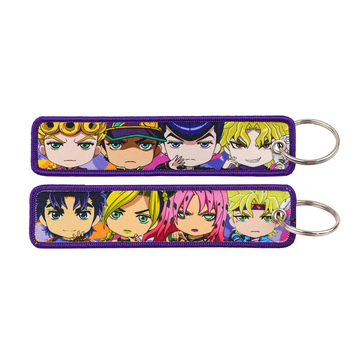 Popular Anime Key Tag Cool Embroidery Keychains Motorcycles Chibi Characters Keychains Adorn Key Ring Accessories Fans Gifts 1pc