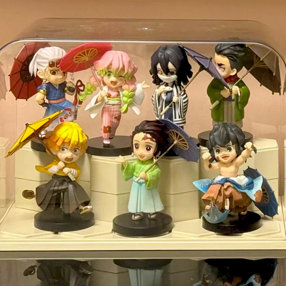 New Anime Figure Demon Slayer Figures Kimetsu No Yaiba Doll Plum Rain Series Blind Box Figurine Warrior Action Figure Model Toys