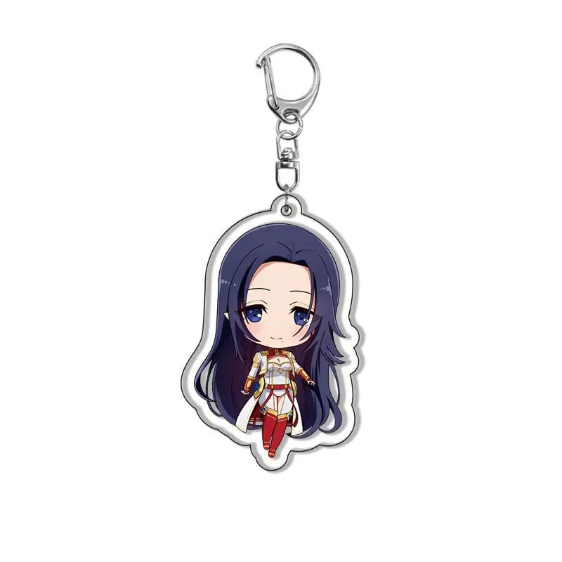 Anime The Eminence In Shadow Keychain Cute Figure Cid Kageno Alpha Beta Gamma Delta Pendant KeyRing Bag Accessories Jewelry Gift