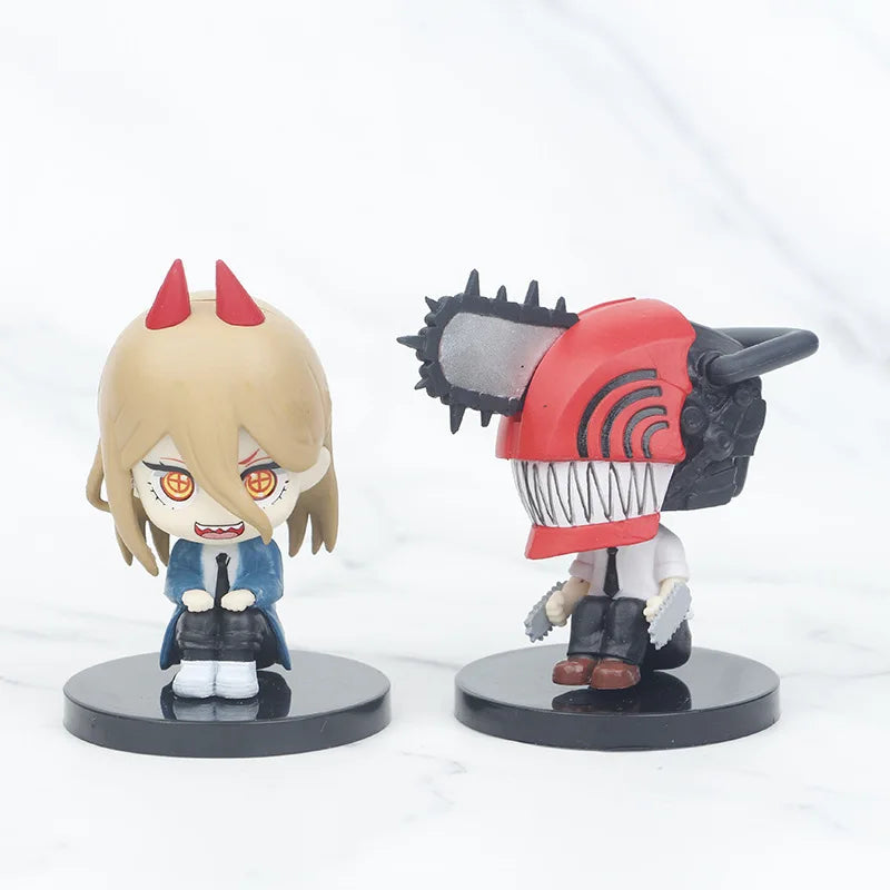 Hot 6Pcs-Set Chainsaw Man Anime Figure PVC Denji Pochita Collection Action Figures Model Set Toys Anime  Dolls Kids Gift