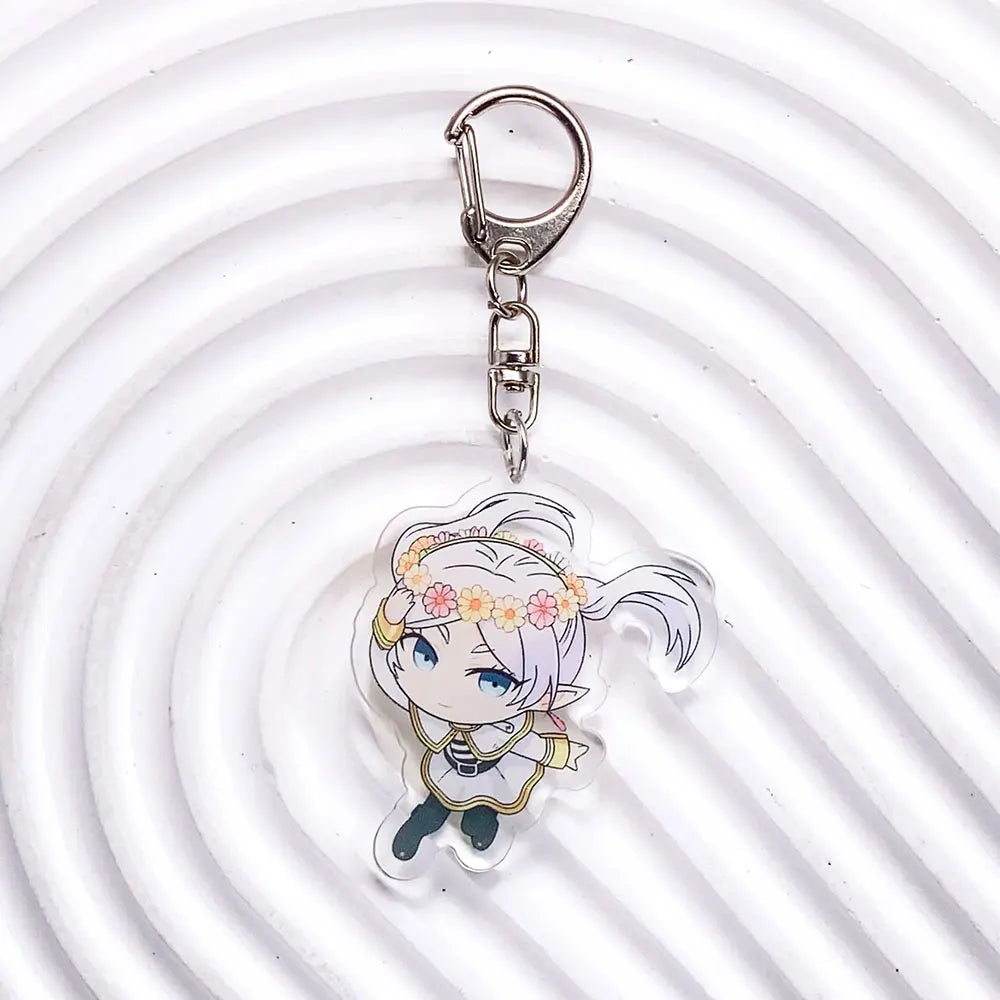 5Pcs Anime Frieren: Beyond Journey's End Acrylic Keychain Bag Charms Accessories Backpack Key Holder Keyring Fans Friends Gifts