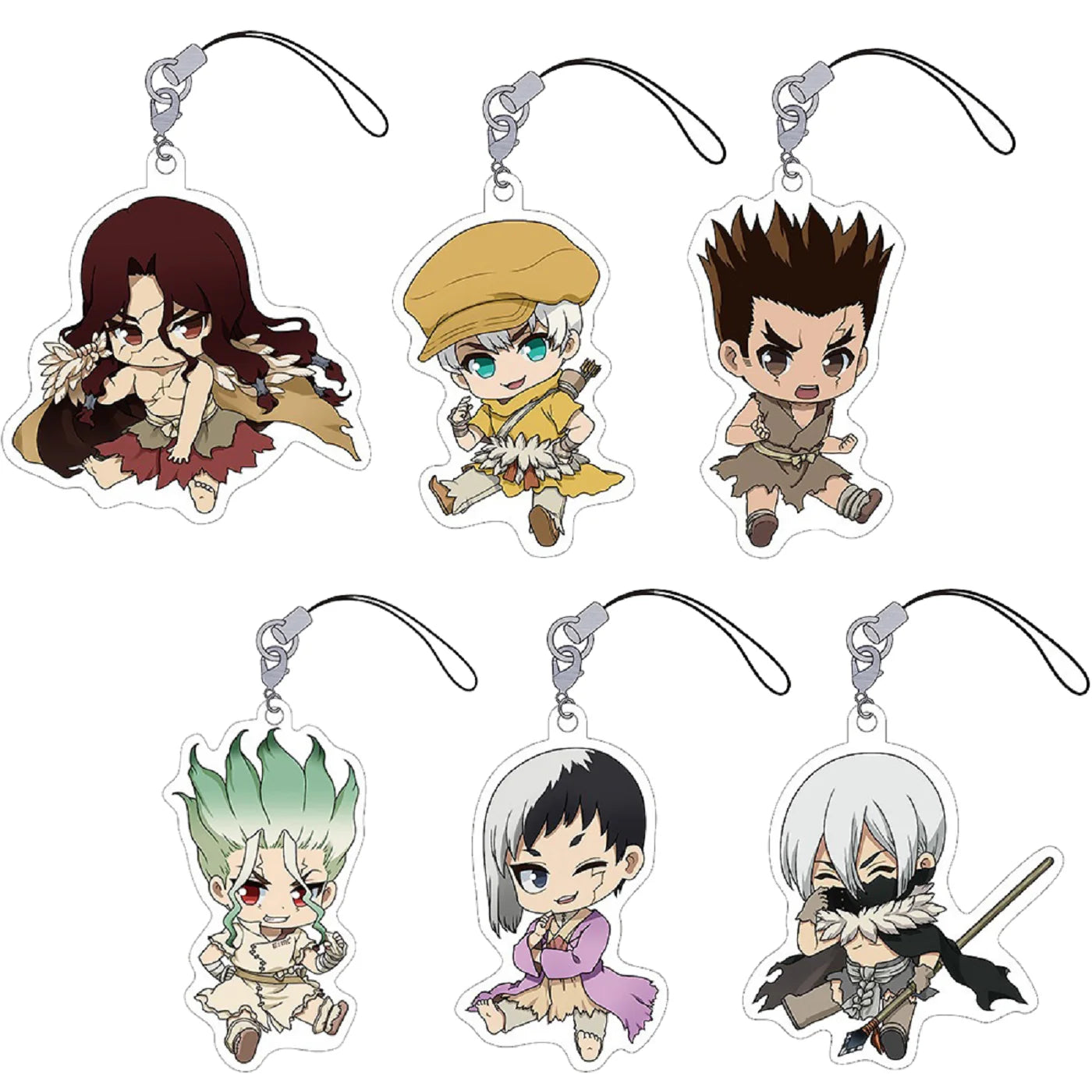 Anime Dr.Stone Acrylic Keychain Model Cosplay Charm Characters Senku Tsukasa Taiju Kuromu Ornament Accessories Goods Collection