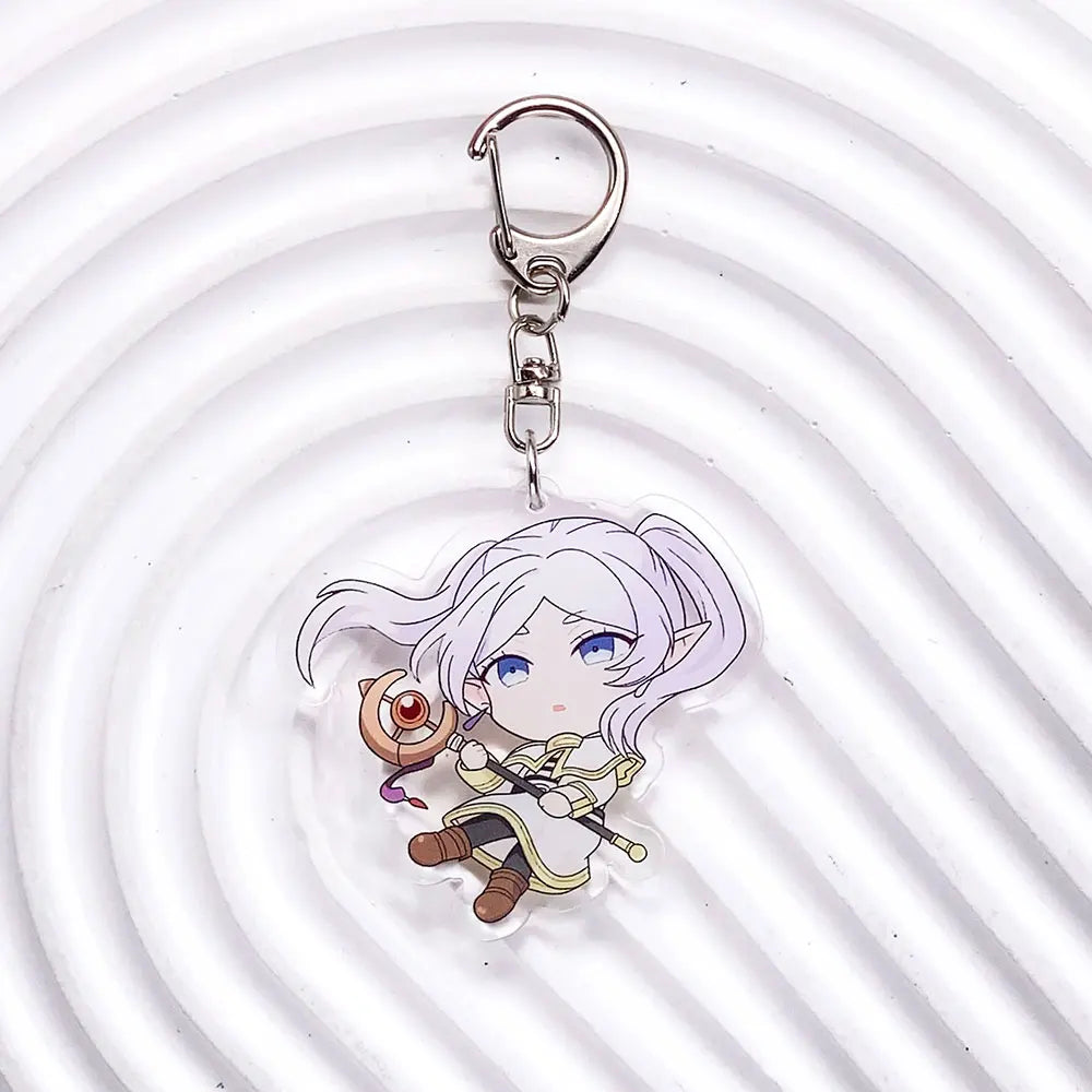 5Pcs Anime Frieren: Beyond Journey's End Acrylic Keychain Bag Charms Accessories Backpack Key Holder Keyring Fans Friends Gifts
