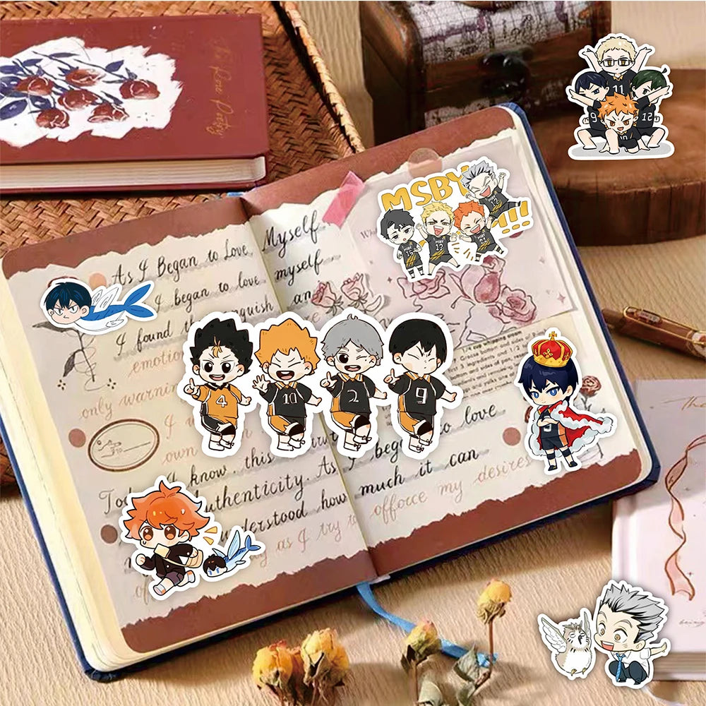 75pcs Japanese Anime Haikyuu!! Graffiti Stickers Volleyball Decal For Suitcase Laptop Motorcycle Skateboard Cute Cartoon Sticker