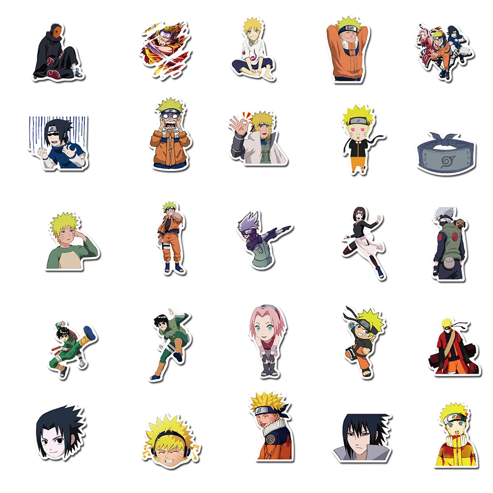 50pcs Anime Stickers Cartoon Uzumaki Laptop Phone Guitar Skateboard Book Decoration Graffiti Sticker Pack Decal Gift Toy