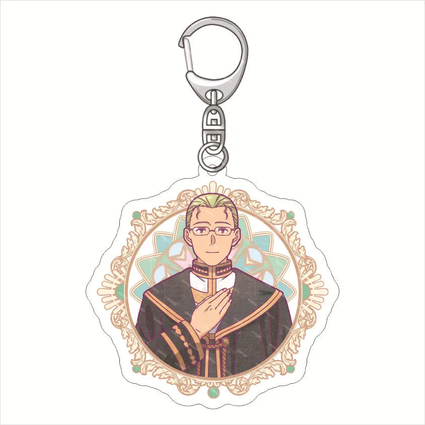 Anime Frieren At The Funeral Keychains Cartoon Figure Himmel Key Chain Ring Pendant Jewelry Fans Gift Cosplay Bag Accessories