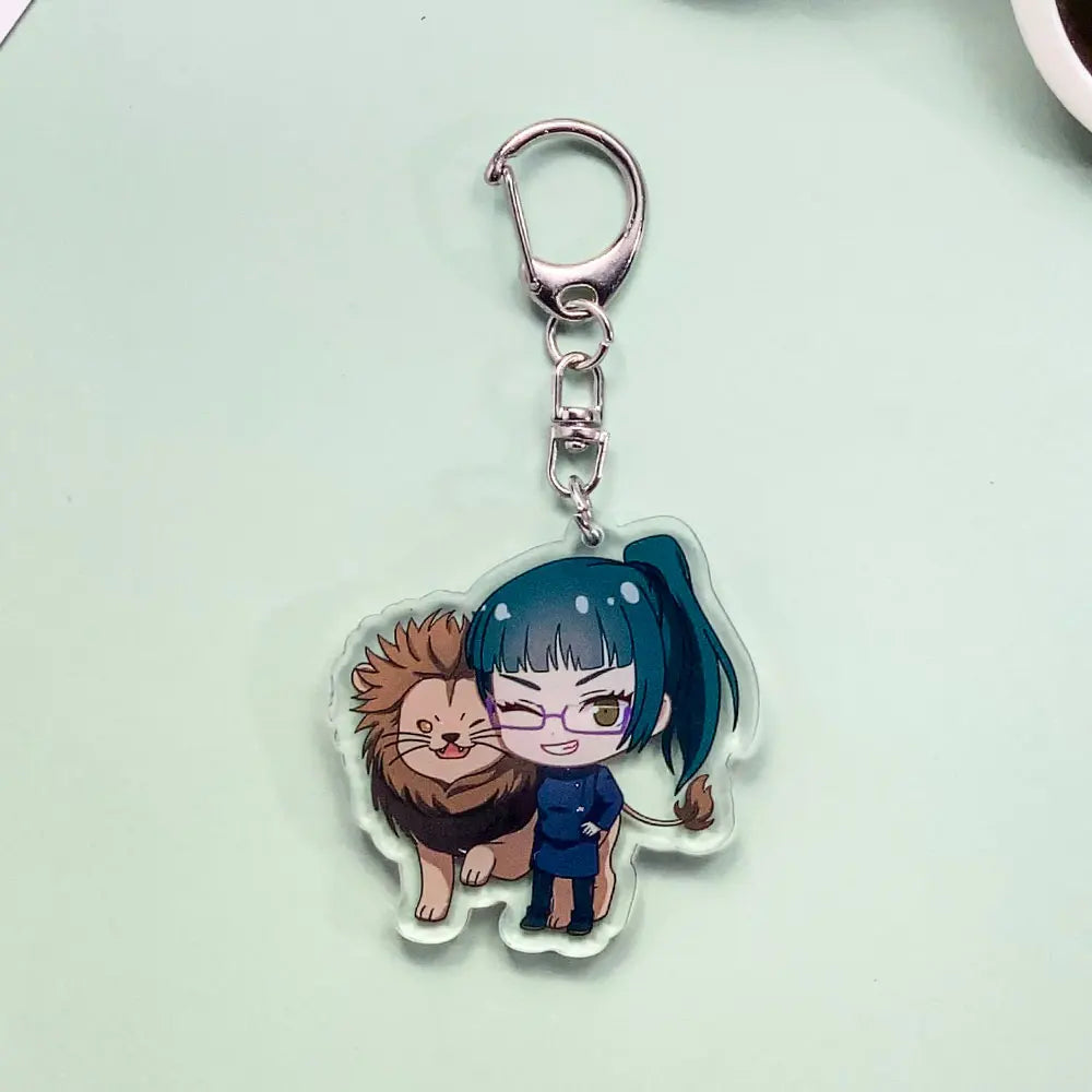 12PCS Anime Jujutsu Kaisen Acrylic Car Keychain Accessories Cartoon Creative Bag Charm Funny Key Holder Backpack Pandent Keyring