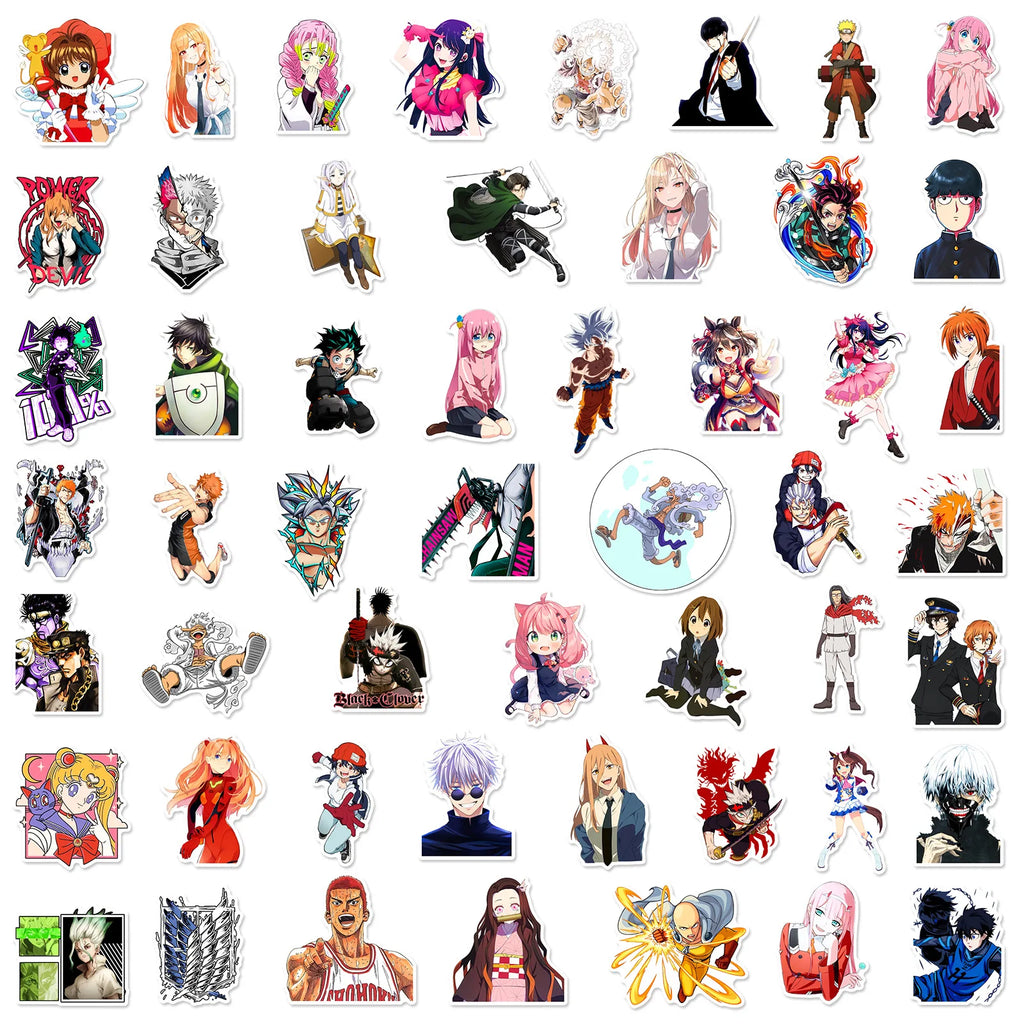 100Pcs Cartoon Japanese Manga Mixed Graffiti Stickers Notebook Phone Luggage Car Electric Car Stickers