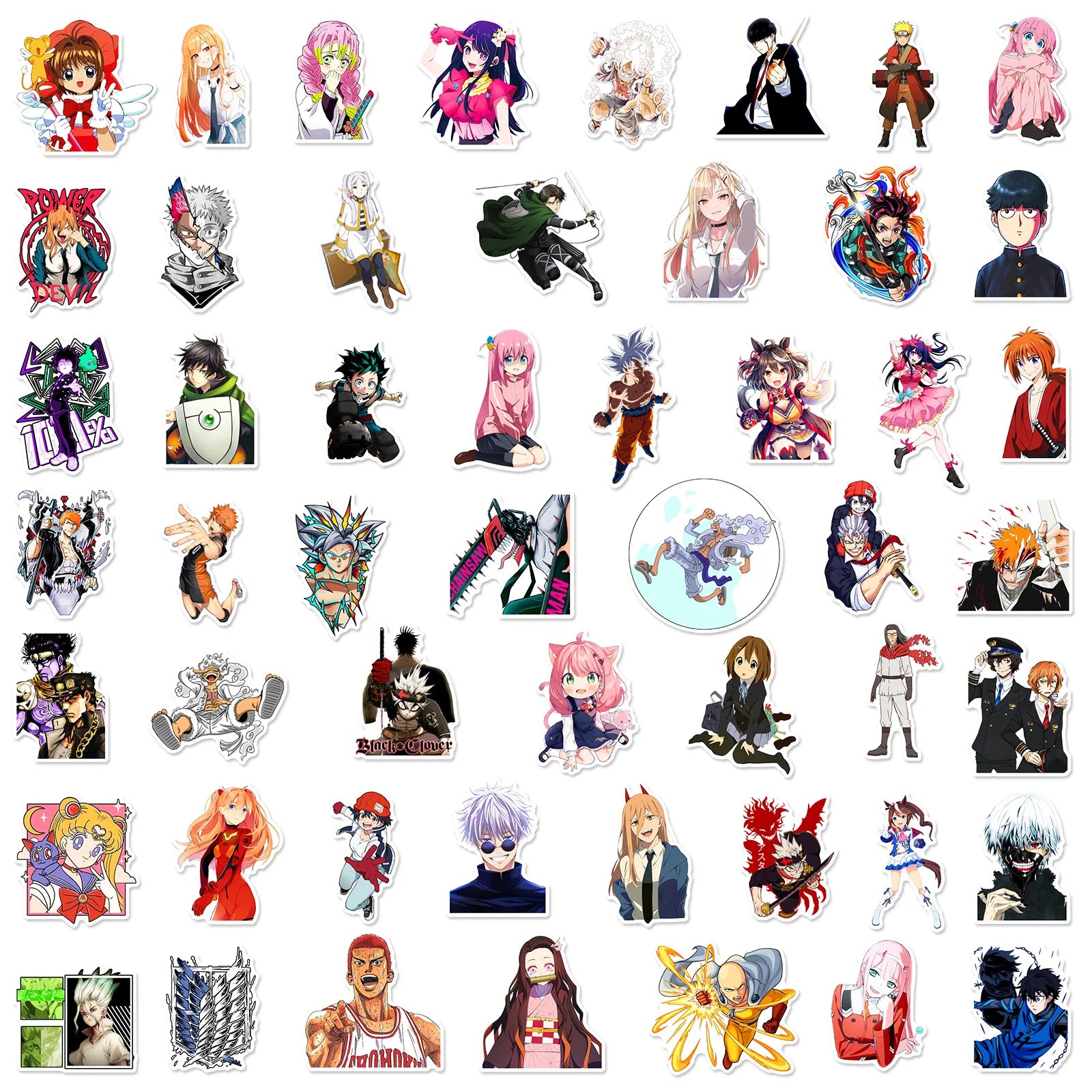 100Pcs Cartoon Japanese Manga Mixed Graffiti Stickers Notebook Phone Luggage Car Electric Car Stickers