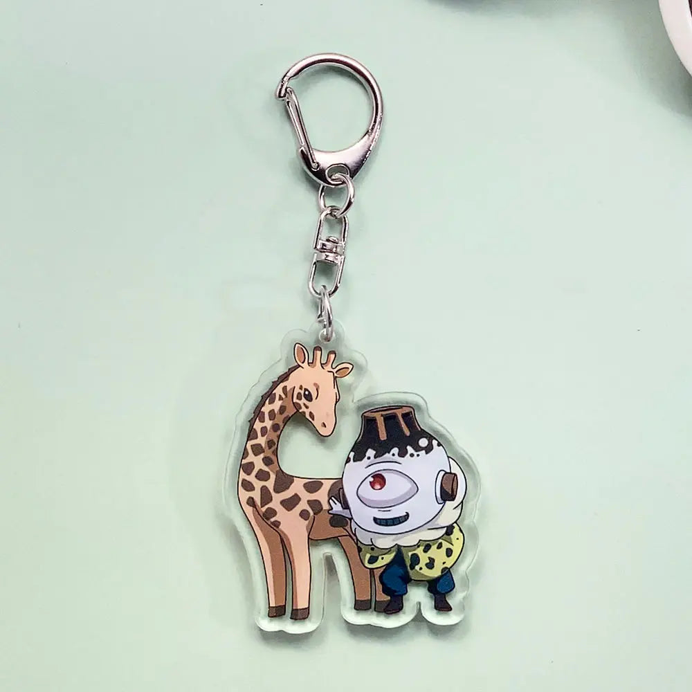 12PCS Anime Jujutsu Kaisen Acrylic Car Keychain Accessories Cartoon Creative Bag Charm Funny Key Holder Backpack Pandent Keyring
