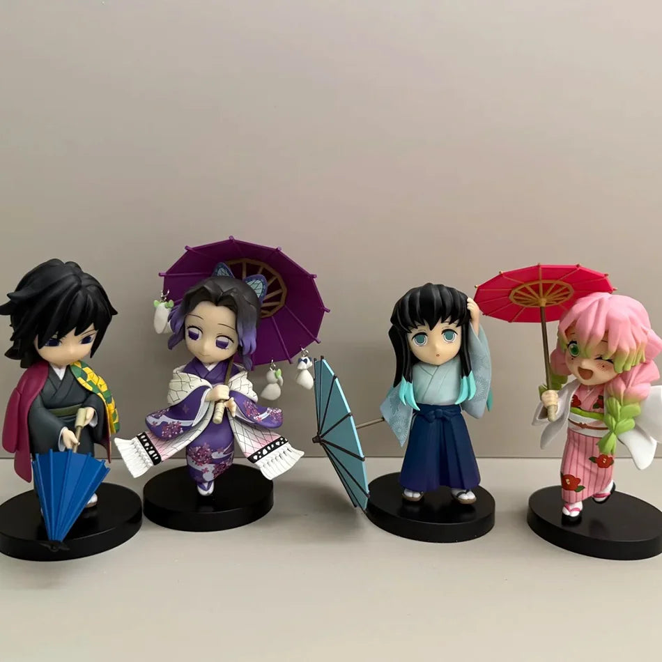 New Anime Figure Demon Slayer Figures Kimetsu No Yaiba Doll Plum Rain Series Blind Box Figurine Warrior Action Figure Model Toys