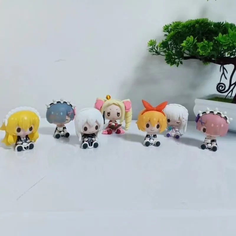 Cartoon Emilia Ram Figure Cute Re Zero Rem Figurines Starting Life in Another World Sculpture Japanese Anime Figure Home Decor