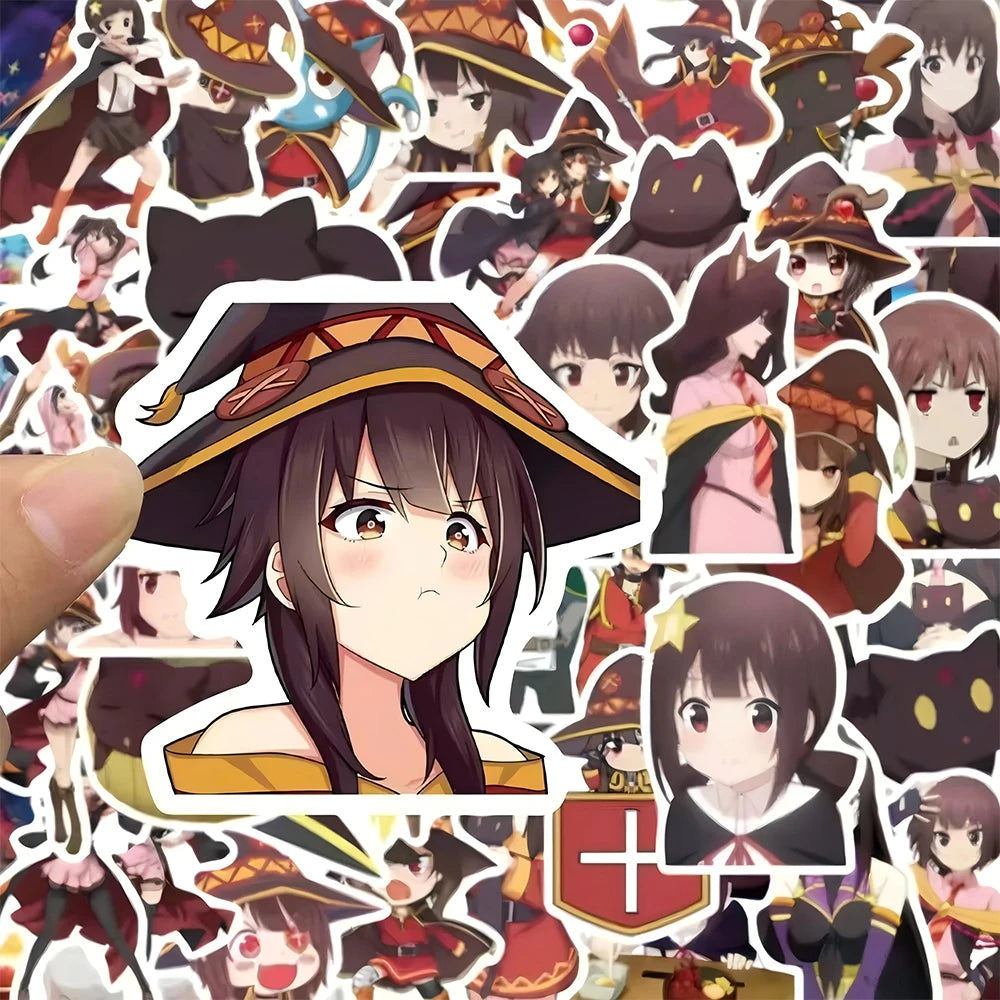 10/30/50pcs KONOSUBA An Explosion On This Wonderful World Stickers Waterproof DIY Water Bottle Laptop Phone Cute Cartoon Decals