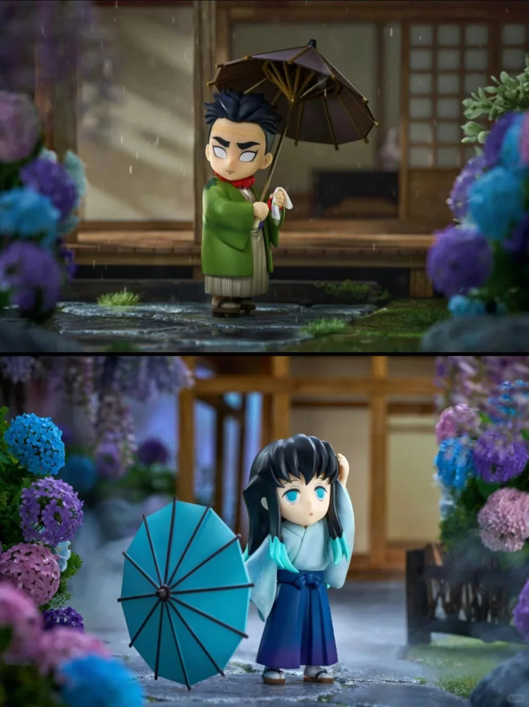 New Anime Figure Demon Slayer Figures Kimetsu No Yaiba Doll Plum Rain Series Blind Box Figurine Warrior Action Figure Model Toys