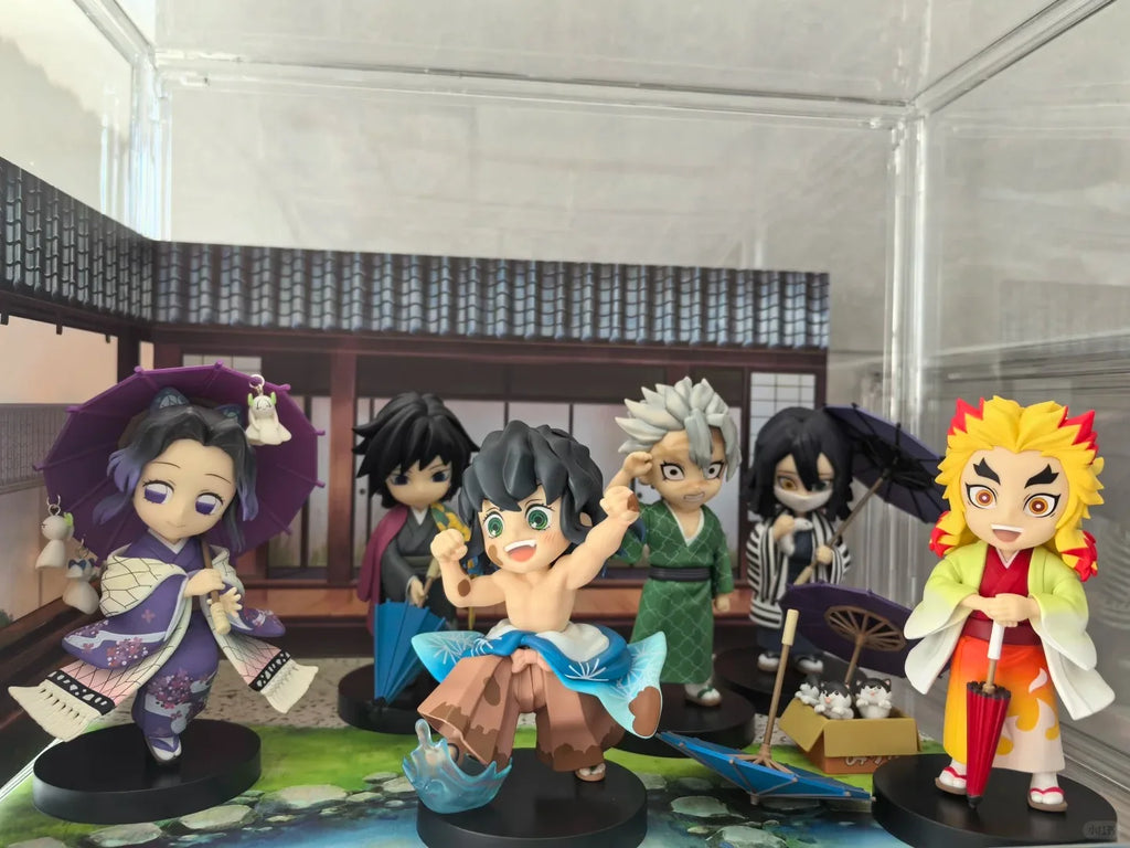 New Anime Figure Demon Slayer Figures Kimetsu No Yaiba Doll Plum Rain Series Blind Box Figurine Warrior Action Figure Model Toys