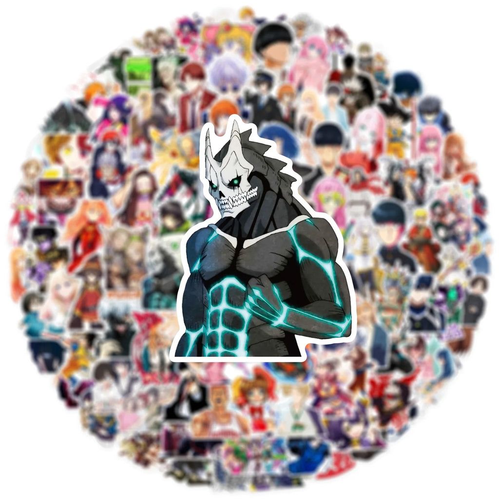 100Pcs Cartoon Japanese Manga Mixed Graffiti Stickers Notebook Phone Luggage Car Electric Car Stickers