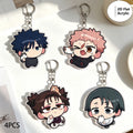 4/10pcs/set Anime Keychain Jujutsu Kaisen Key Chain Women Accessories Cute Bag Pendant Key Ring Acrylic Cartoon for Friend Gifts