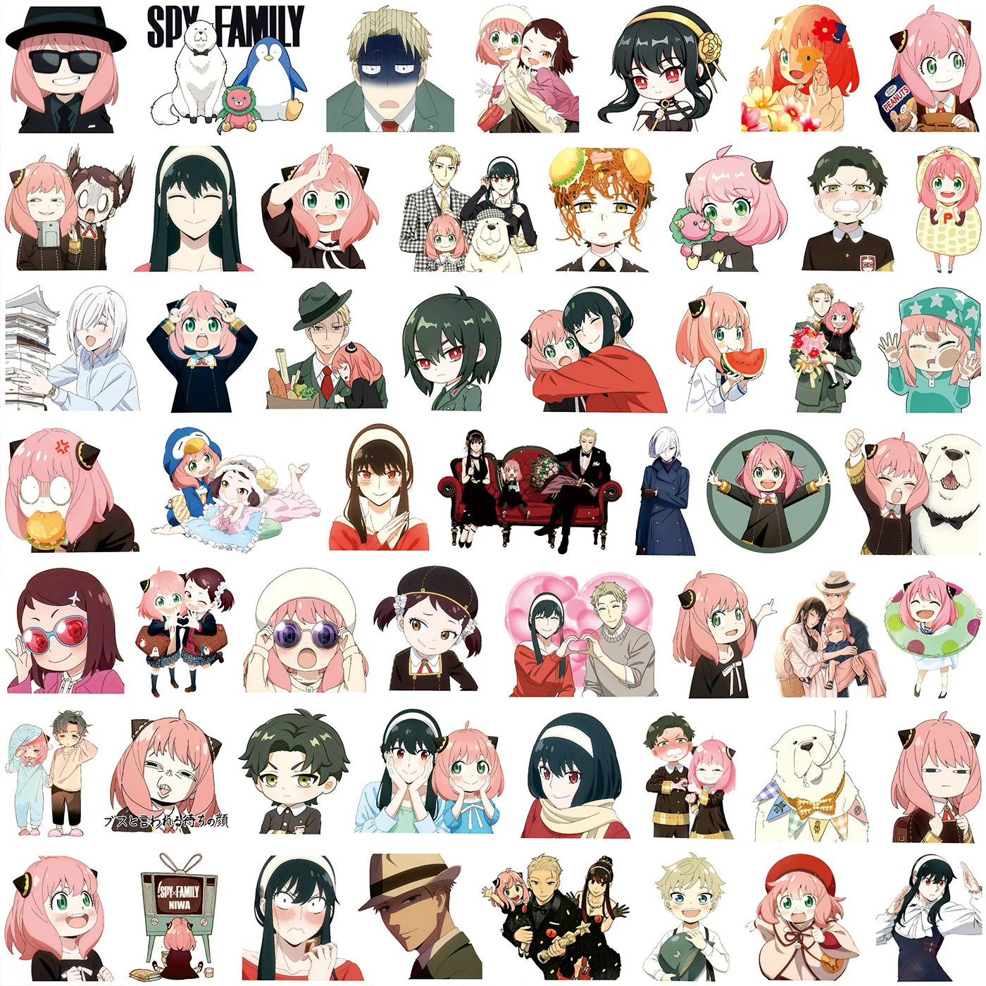 82PCS Spy X Family Stickers Graffiti Stickers DIY Diary Phone Case Handmade Scrapbook Aesthetic Stickers