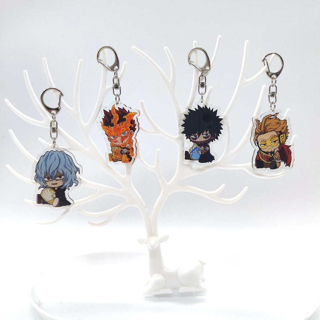 8pcs/set Anime Keychains My Hero Academy Acrylic Keychain Izuku Bakugo Katsuki Pendant Accessories Cute Cartoon Gifts wholesale