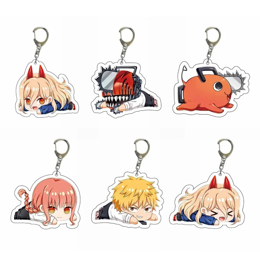 Diy Custom Chainsaw Man Denji Acrylic Keychain Cute Cartoons Q Version Trend Jewelry Backpack Pendant Accessories Friend's Gifts