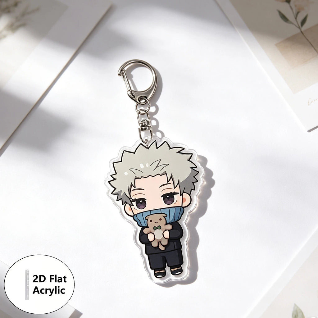 8pcs/set Anime Keychain Jujutsu Kaisen Key Chain Women Accessories Cute Bag Pendant Key Ring Acrylic Cartoon for Friend Gifts