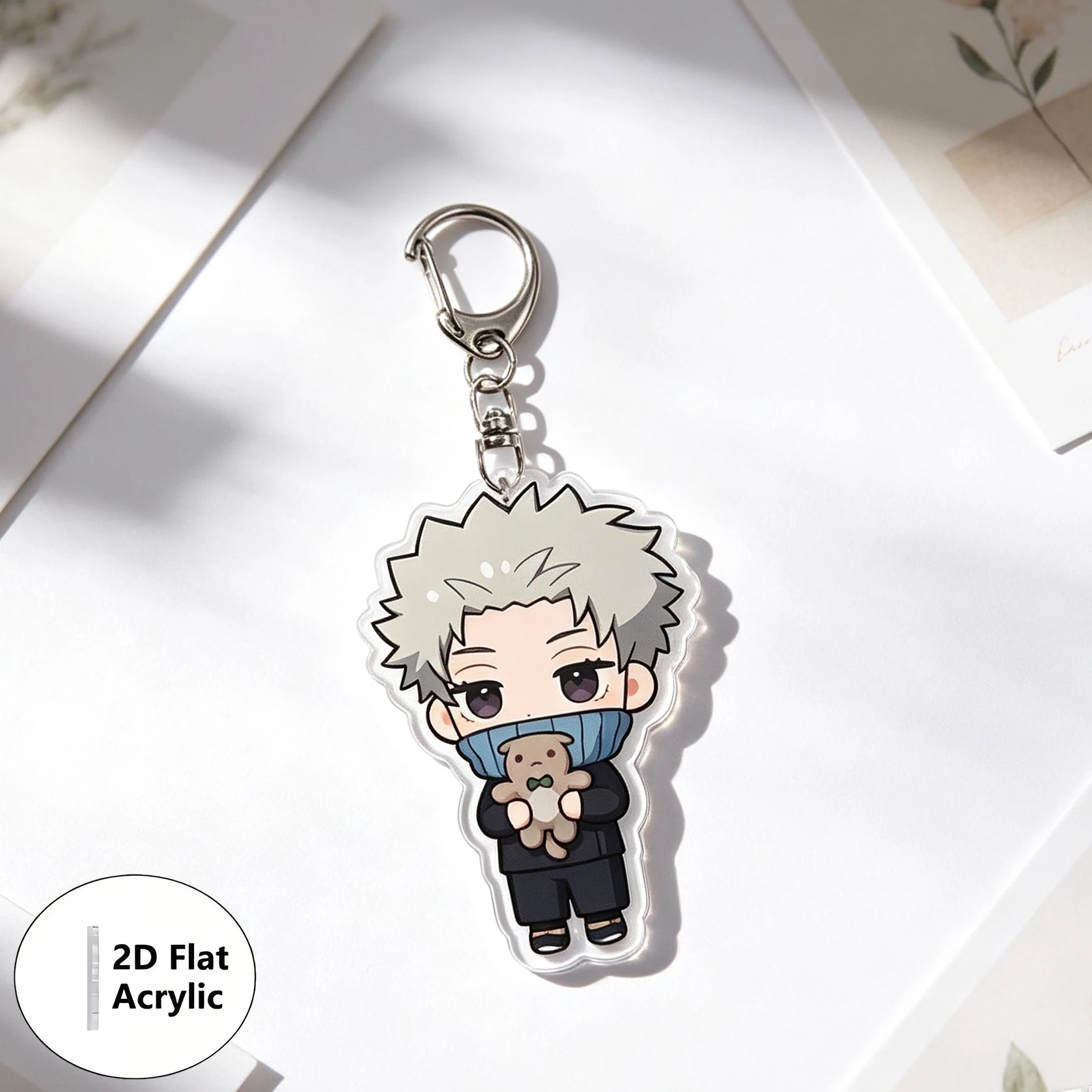 8pcs/set Anime Keychain Jujutsu Kaisen Key Chain Women Accessories Cute Bag Pendant Key Ring Acrylic Cartoon for Friend Gifts