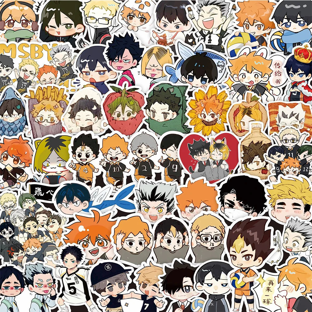 75pcs Japanese Anime Haikyuu!! Graffiti Stickers Volleyball Decal For Suitcase Laptop Motorcycle Skateboard Cute Cartoon Sticker