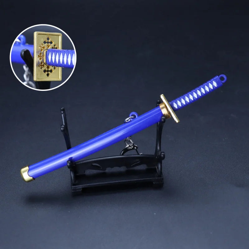 Mini Roronoa Zoro Samurai Sword Keychain Anime Scabbard Key Ring
