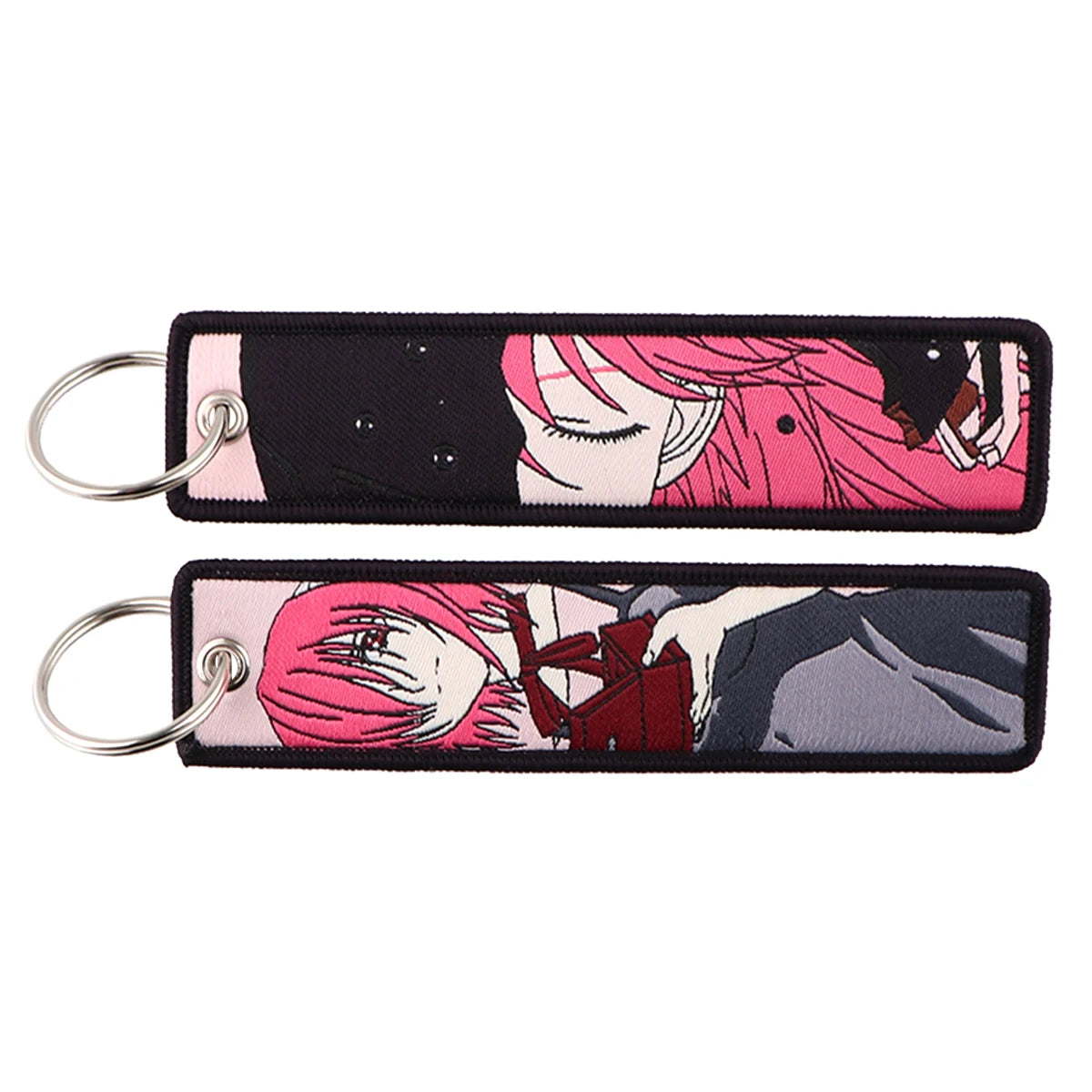 Popular Anime Key Tag Cool Embroidery Keychains Motorcycles Chibi Characters Keychains Adorn Key Ring Accessories Fans Gifts 1pc