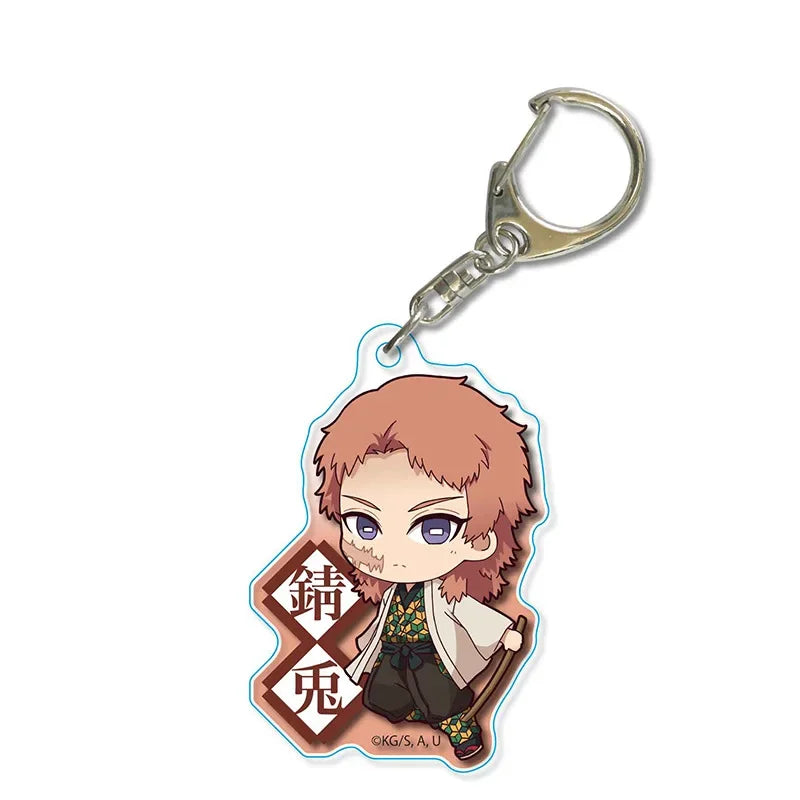 Demon Slayer Acrylic Keychains Kamado Tanjirou Agatsuma Zenitsu Rengoku Kyoujurou Sabito Kibutsuji Muzan Keyrings Pendant Figure