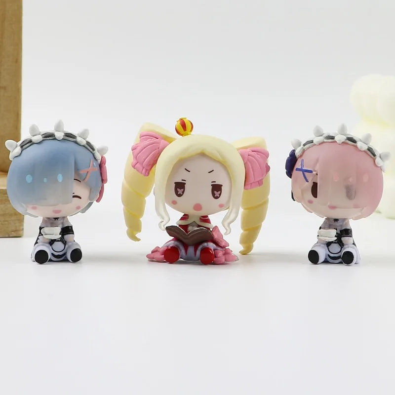 Cartoon Emilia Ram Figure Cute Re Zero Rem Figurines Starting Life in Another World Sculpture Japanese Anime Figure Home Decor