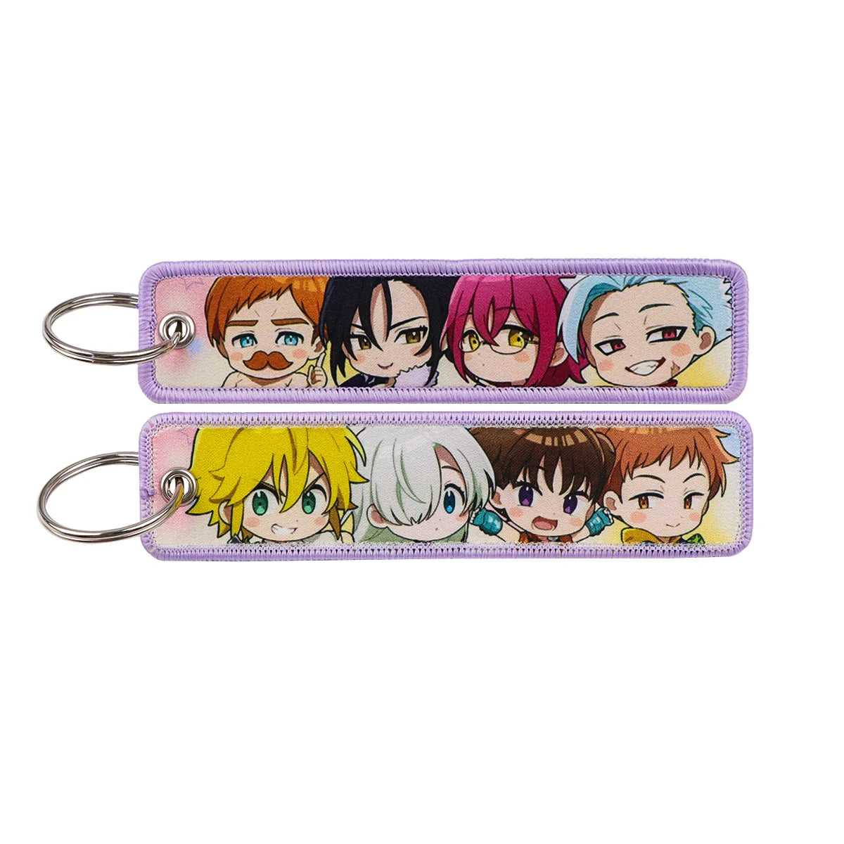 Popular Anime Key Tag Cool Embroidery Keychains Motorcycles Chibi Characters Keychains Adorn Key Ring Accessories Fans Gifts 1pc