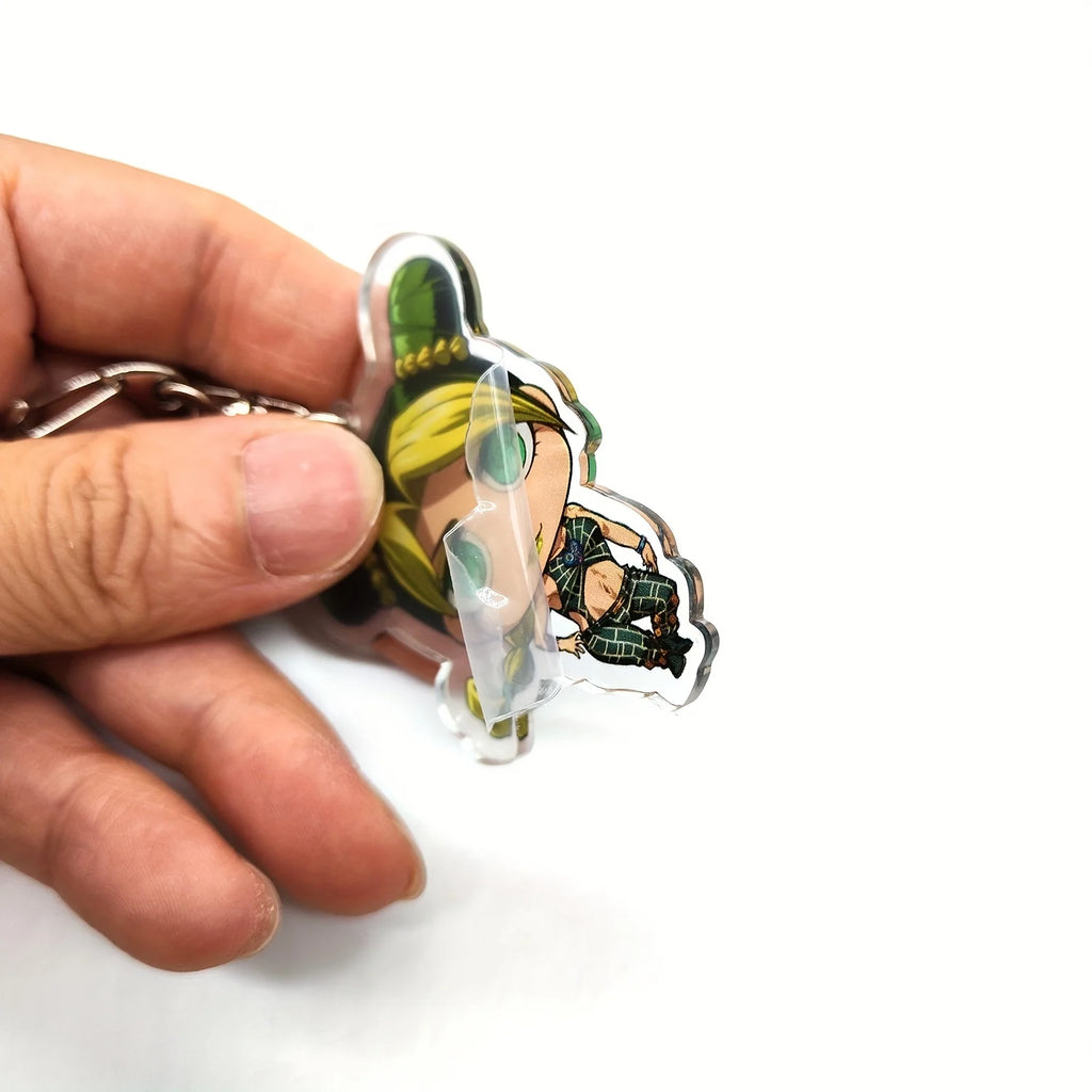 5/8pcs/set Anime JOJO Bizarre Adventure Keychain Key Chain for Accessories Cute Bag Pendant Key Ring Acrylic Cartoon wholesale
