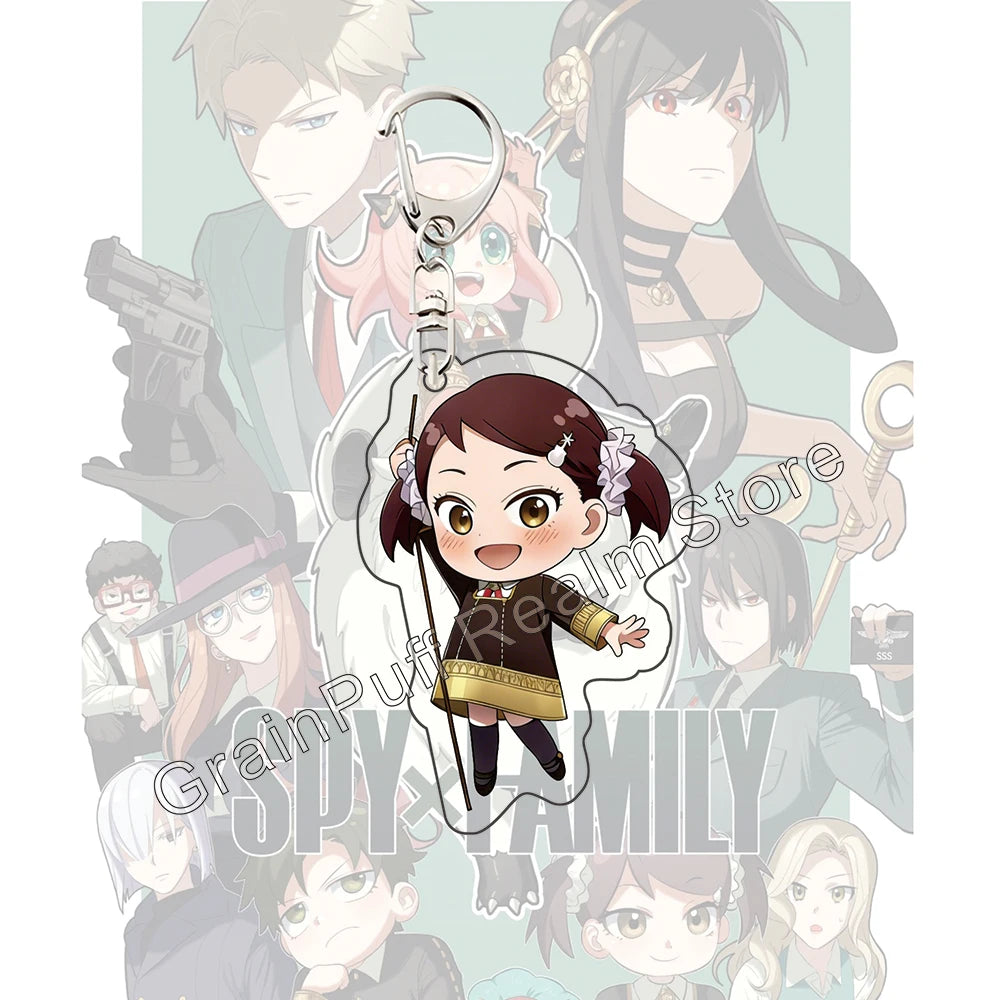 2026 SPY×FAMILY Chibi Acrylic Keychain - Anya Loid Yor Damian Becky Bond Yuri Fiona Figure - Double-Sided Clear Bag Charm