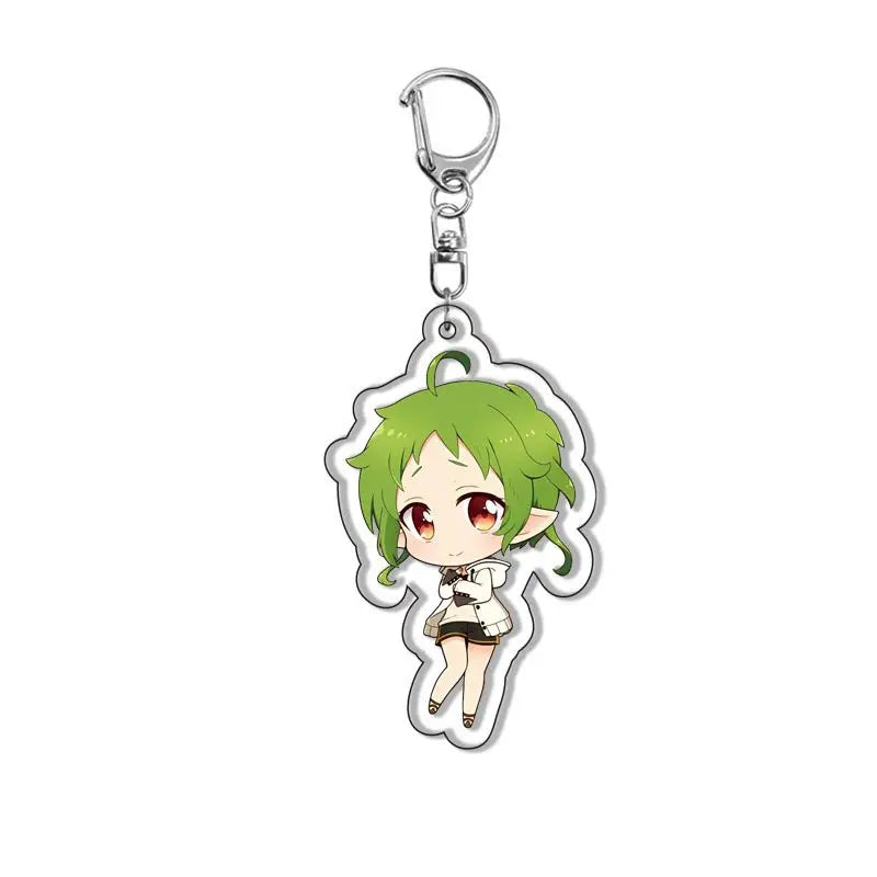 Anime Mushoku Tensei：Jobless Reincarnation Keychain Cartoon Figure Roxy Sylphiette Eris Boreas Greyrat Key Ring Jewelry Gifts