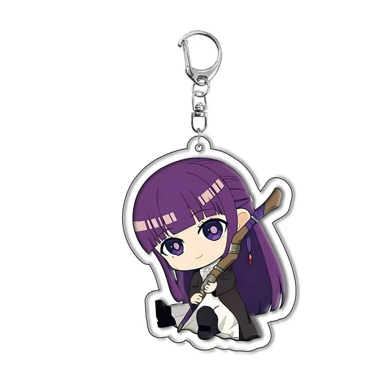 Anime Frieren At The Funeral Keychains Cartoon Figure Himmel Key Chain Ring Pendant Jewelry Fans Gift Cosplay Bag Accessories