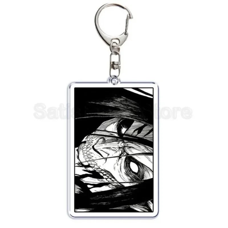 Anime Attacking of The Giants Levi Ackerman Allen Yeager Keychain Pendant Role Playing Double Sided Acrylic Keyring Jewelry Prop