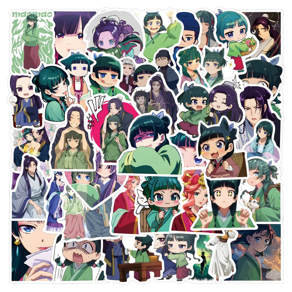60Pcs Maomao Apothecary Diaries Stickers Jinshi DIY Stickers Scrapbooking Phone Luggage Skateboard Vinyl Waterproof Decals