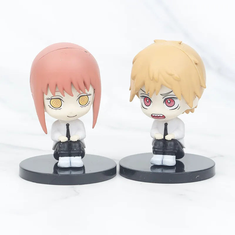 Hot 6Pcs-Set Chainsaw Man Anime Figure PVC Denji Pochita Collection Action Figures Model Set Toys Anime  Dolls Kids Gift