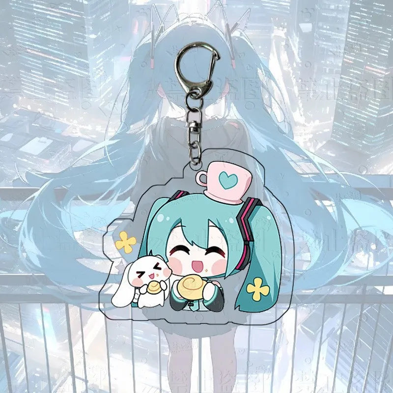 Hatsune Miku Acrylic Keychain Cute Girl Anime Peripheral Creativity Cute Backpack Pendant Decor Fashion Surprise Couple Toy Gift