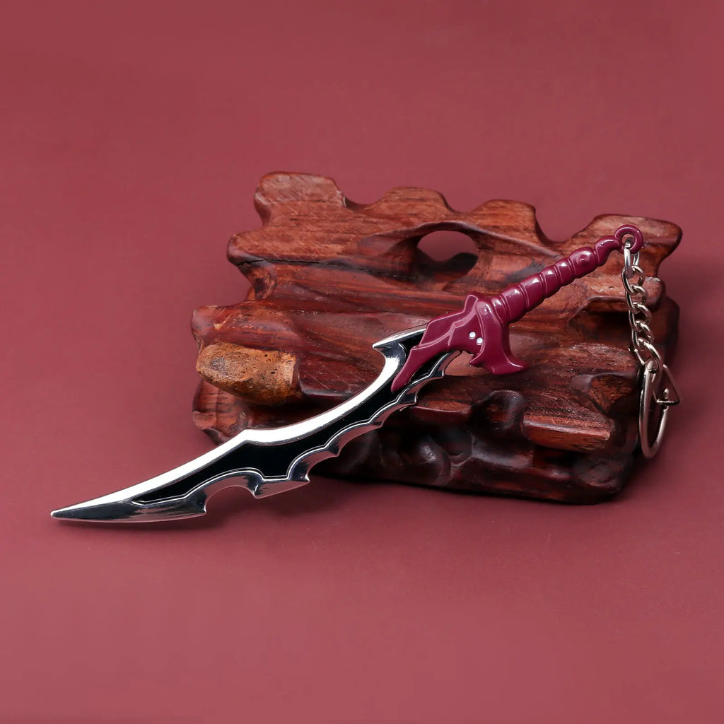 Game Solo Leveling Keychain Strongest Hunter Cheng Xiaoyu Knight Killer Fangs Baruka Metal Weapon Model Collection Value Gift