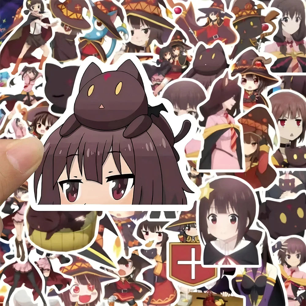 10/30/50pcs KONOSUBA An Explosion On This Wonderful World Stickers Waterproof DIY Water Bottle Laptop Phone Cute Cartoon Decals