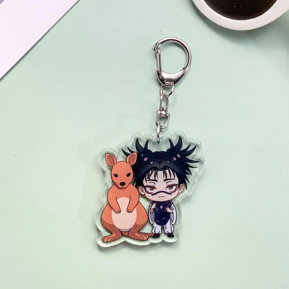 12PCS Anime Jujutsu Kaisen Acrylic Car Keychain Accessories Cartoon Creative Bag Charm Funny Key Holder Backpack Pandent Keyring