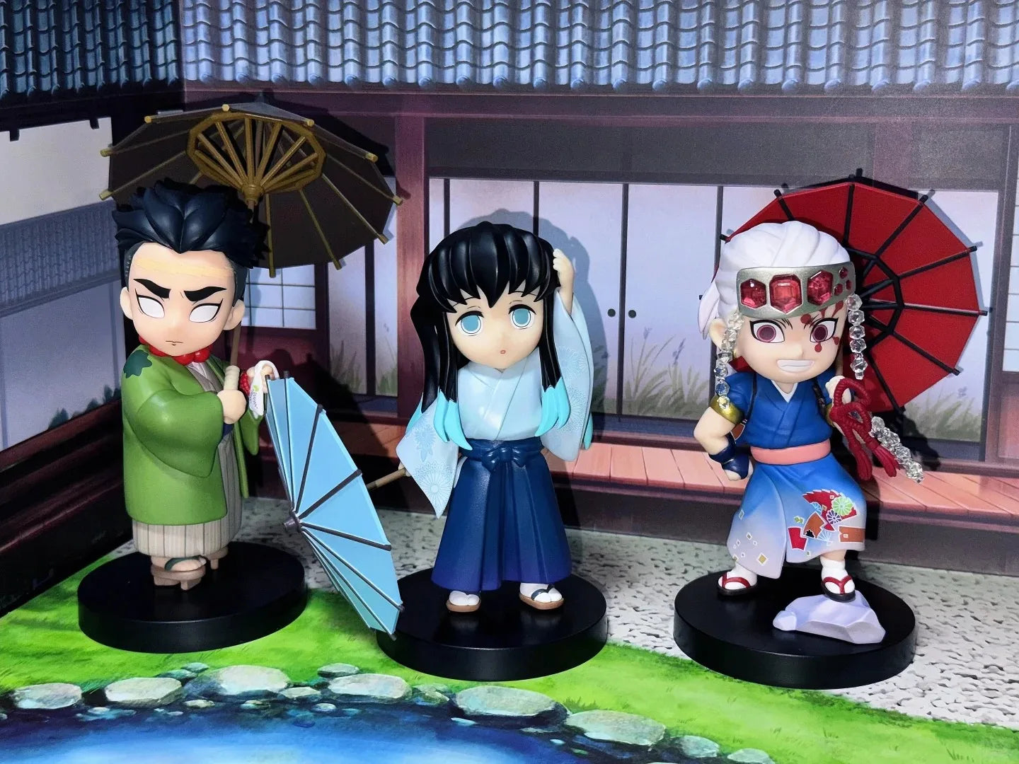 New Anime Figure Demon Slayer Figures Kimetsu No Yaiba Doll Plum Rain Series Blind Box Figurine Warrior Action Figure Model Toys